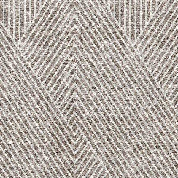HomeRoots 10' X 14' Taupe and Ivory Geometric Area Rug - Durable, UV-Protected, Washable for Modern Spaces 674670