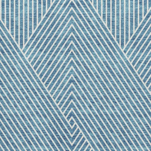 HomeRoots 5' X 8' Teal and Ivory Geometric Area Rug - Durable, Washable, UV-Protected for Modern Spaces 674672