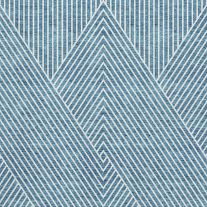 HomeRoots 5' X 8' Teal and Ivory Geometric Area Rug - Durable, Washable, UV-Protected for Modern Spaces 674672