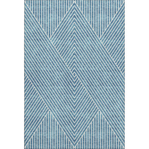 HomeRoots 8' X 10' Teal and Ivory Geometric Washable Area Rug - Durable, Stylish, UV-Protected for High-Traffic Homes 674674