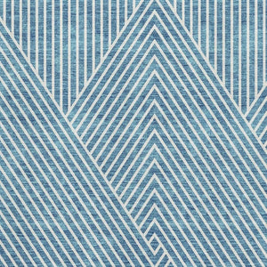 HomeRoots 10' X 14' Teal and Ivory Geometric Area Rug - Durable, Washable, UV Protected, Perfect for Modern Spaces 674676
