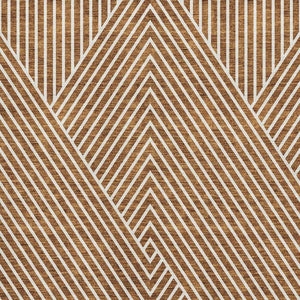 HomeRoots 5' x 8' Terra Cotta Geometric Area Rug - Durable, Washable with UV Protection for Modern Homes 674678