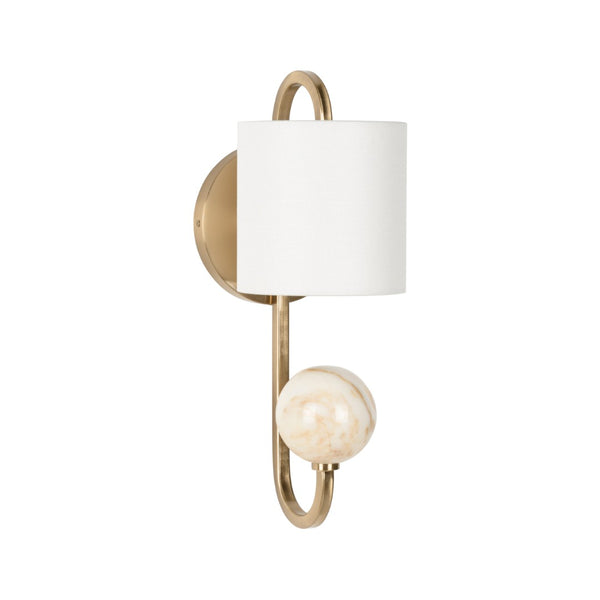 Wildwood Varese Sculptural Sconce With Calacatta Marble Globe, Coffee Bronze Finish For Elegant Accent Lighting 67468