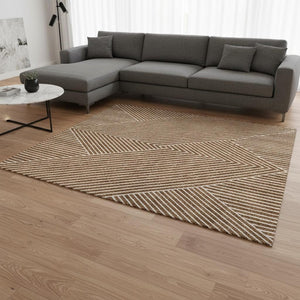 HomeRoots 8' X 10' Stylish Terra Cotta & Ivory Geometric Area Rug - UV Protected, Washable & Pet-Friendly! 674680