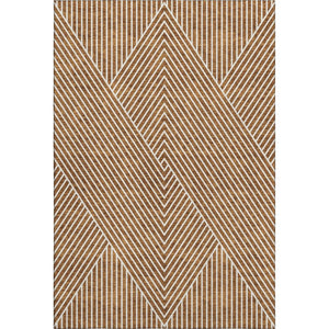 HomeRoots 8' X 10' Stylish Terra Cotta & Ivory Geometric Area Rug - UV Protected, Washable & Pet-Friendly! 674680