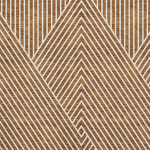 HomeRoots 8' X 10' Stylish Terra Cotta & Ivory Geometric Area Rug - UV Protected, Washable & Pet-Friendly! 674680