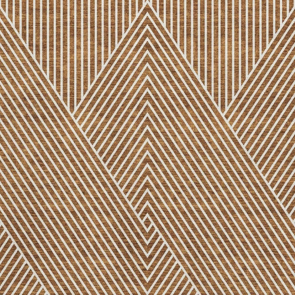 HomeRoots 8' X 10' Stylish Terra Cotta & Ivory Geometric Area Rug - UV Protected, Washable & Pet-Friendly! 674680