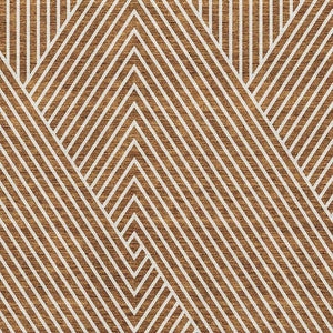HomeRoots 10' X 14' Stylish Terra Cotta & Ivory Geometric Area Rug - Washable, UV-Protected for Family Homes 674682