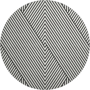 HomeRoots 8' Stylish Geometric Washable Round Rug with UV Protection - Perfect for Modern Homes & Outdoor Spaces 674685