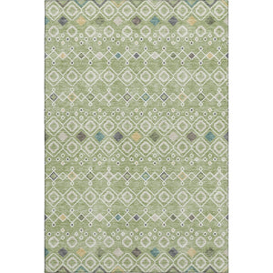HomeRoots 8' X 10' Artichoke Green Ivory Teal Southwestern Area Rug - Durable, Washable & UV Protected Design 674692