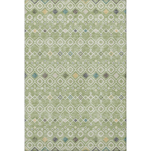 HomeRoots 10' X 14' Artichoke Green Southwestern Washable Area Rug - Stylish, Durable, UV Protected for Homes 674694
