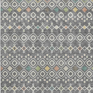 HomeRoots 10' X 14' Gray Ivory Gold Southwestern Washable Area Rug - UV Protected, Durable, Pet-Friendly Design 674706