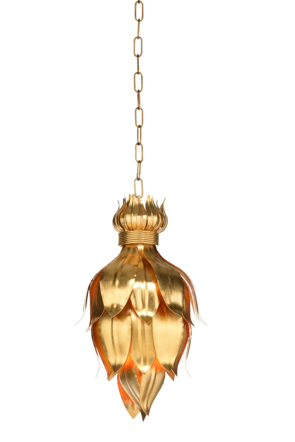 Wildwood Foglia Gold Leaf Pendant Light — Layered Leaf Design For Soft Ambient Glow In Entryways & Nooks 34.5h x 26.5w x 26.5d 67469