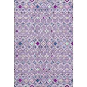 HomeRoots 9' X 12' Southwestern Area Rug in Lavender, Ivory & Blue - Durable, Stain-Resistant & UV Protected! 674717