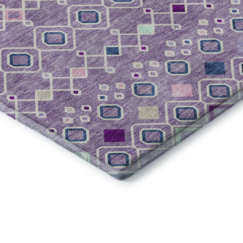 HomeRoots 9' X 12' Southwestern Area Rug in Lavender, Ivory & Blue - Durable, Stain-Resistant & UV Protected! 674717