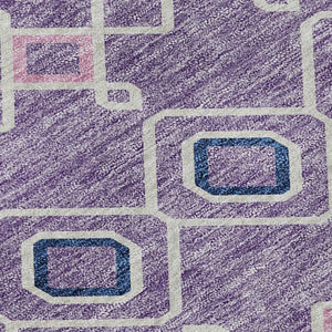 HomeRoots 10' Southwestern Area Rug in Lavender, Ivory & Blue - Durable, Washable & UV Protected for Family Spaces 674718