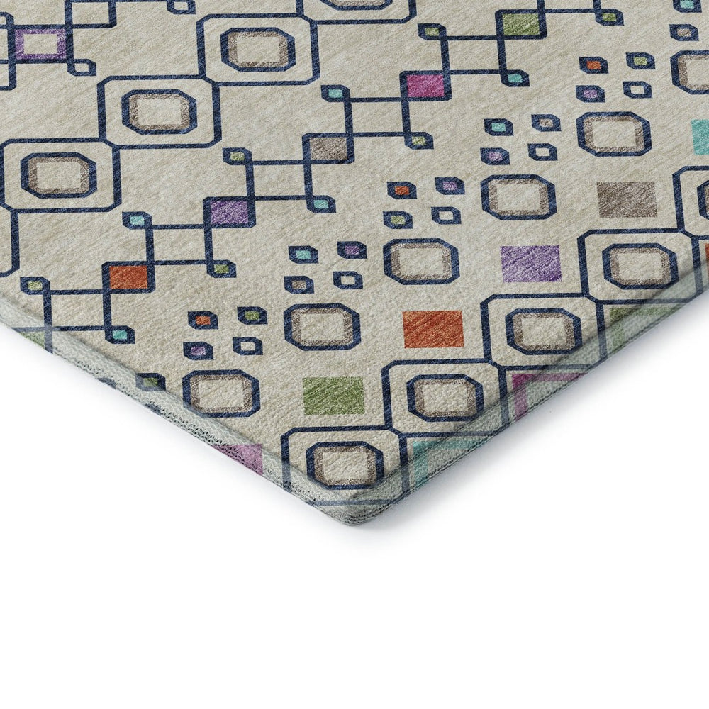 HomeRoots 5' X 8' Southwestern Area Rug in Pink & Orange - Washable, Durable, UV-Protected for Family Spaces 674720