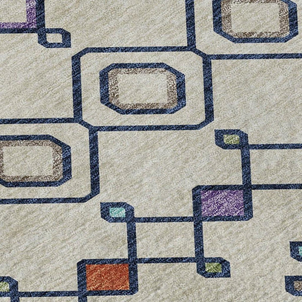 HomeRoots 5' X 8' Southwestern Area Rug in Pink & Orange - Washable, Durable, UV-Protected for Family Spaces 674720