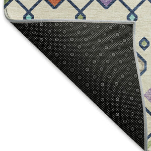 HomeRoots 10' X 14' Washable Polyester Southwestern Area Rug in Linen Pink & Orange - UV Protected, Durable Comfort 674724