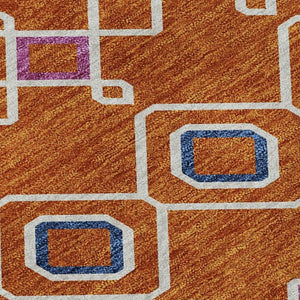 HomeRoots 8' X 10' Vibrant Southwestern Washable Area Rug with UV Protection, Stain Resistance & Durability 674734