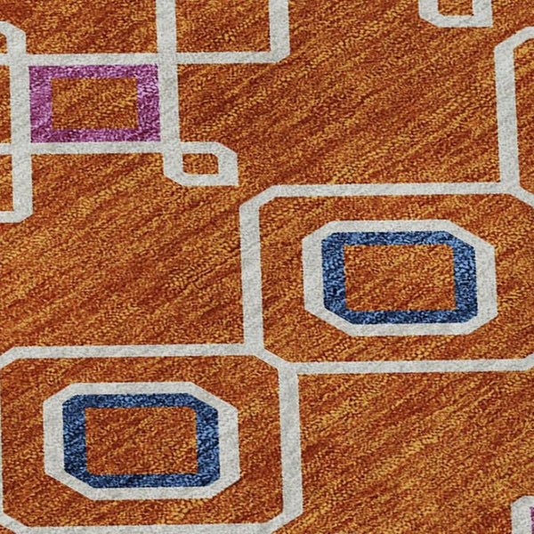 HomeRoots 8' X 10' Vibrant Southwestern Washable Area Rug with UV Protection, Stain Resistance & Durability 674734