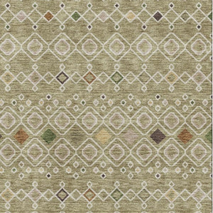 HomeRoots 5' X 8' Sage Beige & Gold Southwestern Area Rug with UV Protection - Durable, Washable & Safe for Kids 674738