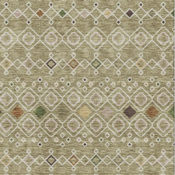 HomeRoots 5' X 8' Sage Beige & Gold Southwestern Area Rug with UV Protection - Durable, Washable & Safe for Kids 674738