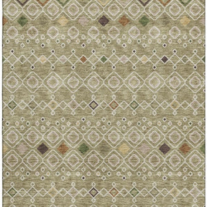HomeRoots 5' X 8' Sage Beige & Gold Southwestern Area Rug with UV Protection - Durable, Washable & Safe for Kids 674738