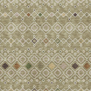HomeRoots 8' X 10' Sage Beige and Gold Southwestern Area Rug – Durable, Washable, UV Protected for Everyday Living 674740