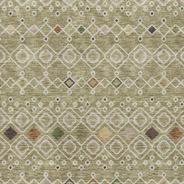HomeRoots 8' X 10' Sage Beige and Gold Southwestern Area Rug – Durable, Washable, UV Protected for Everyday Living 674740