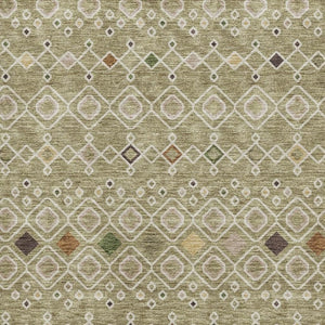 HomeRoots 9' X 12' Sage Beige and Gold Southwestern Area Rug - Washable, UV Protected, Durable & Stylish! 674741
