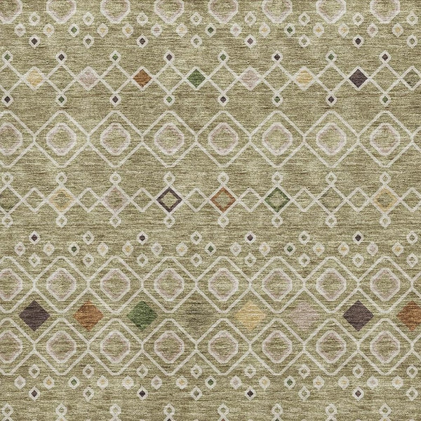 HomeRoots 9' X 12' Sage Beige and Gold Southwestern Area Rug - Washable, UV Protected, Durable & Stylish! 674741
