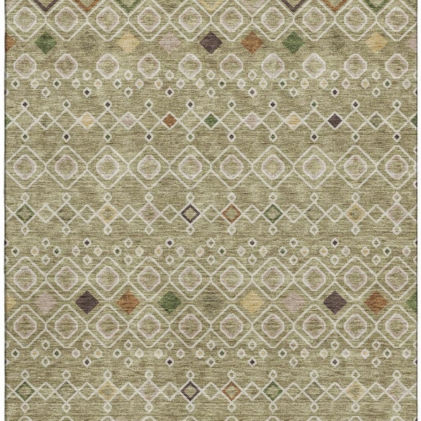 HomeRoots 9' X 12' Sage Beige and Gold Southwestern Area Rug - Washable, UV Protected, Durable & Stylish! 674741