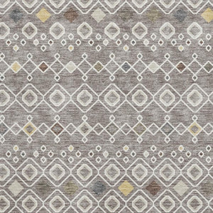 HomeRoots 5' X 8' Southwestern Washable Area Rug in Taupe Ivory & Gold - Durable, UV-Protected, Easy-Care Charm 674744