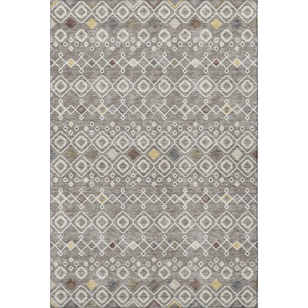 HomeRoots 8' X 10' Southwestern-Inspired Taupe Ivory Gold Washable Area Rug with UV Protection & Style 674746