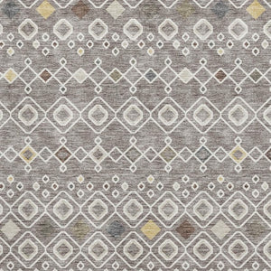 HomeRoots 10' X 14' Southwestern Washable Area Rug in Taupe, Ivory & Gold – Durable, UV-Protected Design! 674748
