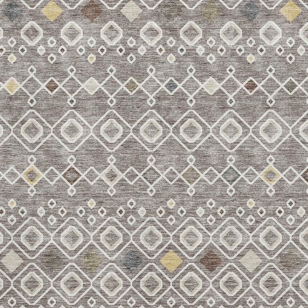 HomeRoots 10' X 14' Southwestern Washable Area Rug in Taupe, Ivory & Gold – Durable, UV-Protected Design! 674748