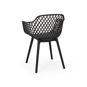 English Elm Poppy Outdoor Dining Chairs Set of 2 Diamond Mesh Geometric Modern Patio Seating N776P414421B