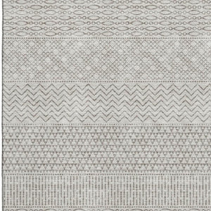 HomeRoots 5' X 8' Beige and Ivory Striped Area Rug - Washable, Stain-Resistant, UV Protected for Every Home 674756