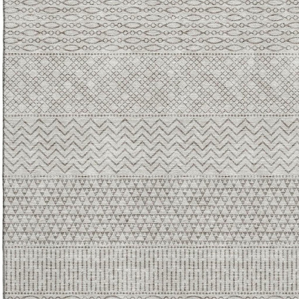 HomeRoots 5' X 8' Beige and Ivory Striped Area Rug - Washable, Stain-Resistant, UV Protected for Every Home 674756