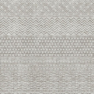 HomeRoots 8' X 10' Beige And Ivory Striped Area Rug – Washable, UV Protected, Stain Resistant for Busy Homes 674758