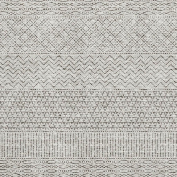 HomeRoots 9' X 12' Striped Beige and Ivory Washable Area Rug – UV Protected, Stain Resistant, Timeless Style 674759