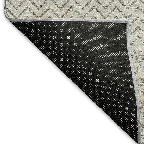 HomeRoots 10' Beige and Ivory Striped Washable Area Rug - Durable, UV Protected, Stain Resistant for Busy Homes 674760