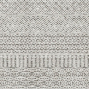 HomeRoots 10' Beige and Ivory Striped Washable Area Rug - Durable, UV Protected, Stain Resistant for Busy Homes 674760