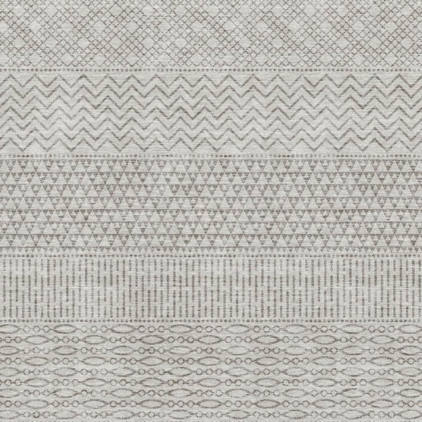 HomeRoots 10' Beige and Ivory Striped Washable Area Rug - Durable, UV Protected, Stain Resistant for Busy Homes 674760
