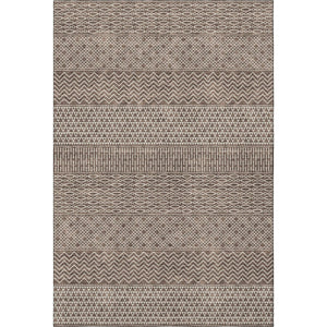 HomeRoots 10' X 14' Brown And Beige Striped Area Rug - Washable, UV Protected, Durable & Stain-Resistant Design 674772