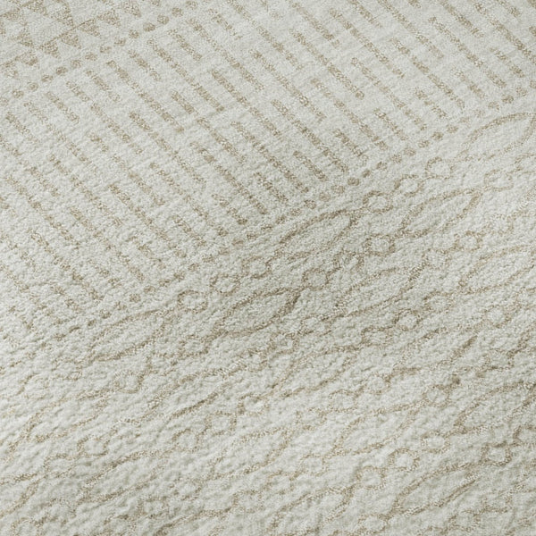 HomeRoots 10' Ivory and Beige Striped Washable Area Rug – Stylish, Durable, UV-Protected for Any Space! 674796