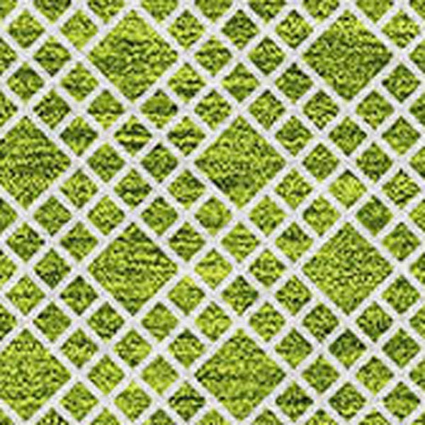 HomeRoots 8' X 10' Vibrant Lime Green & Ivory Striped Washable Area Rug with UV Protection for Sunny Spaces 674800