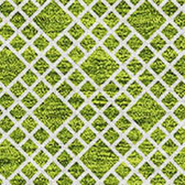 HomeRoots 9' X 12' Lime Green and Ivory Striped Area Rug - Durable, Washable, UV Protected for Stylish Spaces 674801