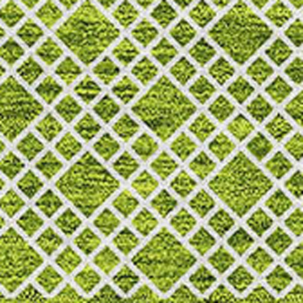 HomeRoots 10' X 14' Stylish Lime Green & Ivory Striped Area Rug - Washable, UV-Protected, Durable & Easy-Care 674802